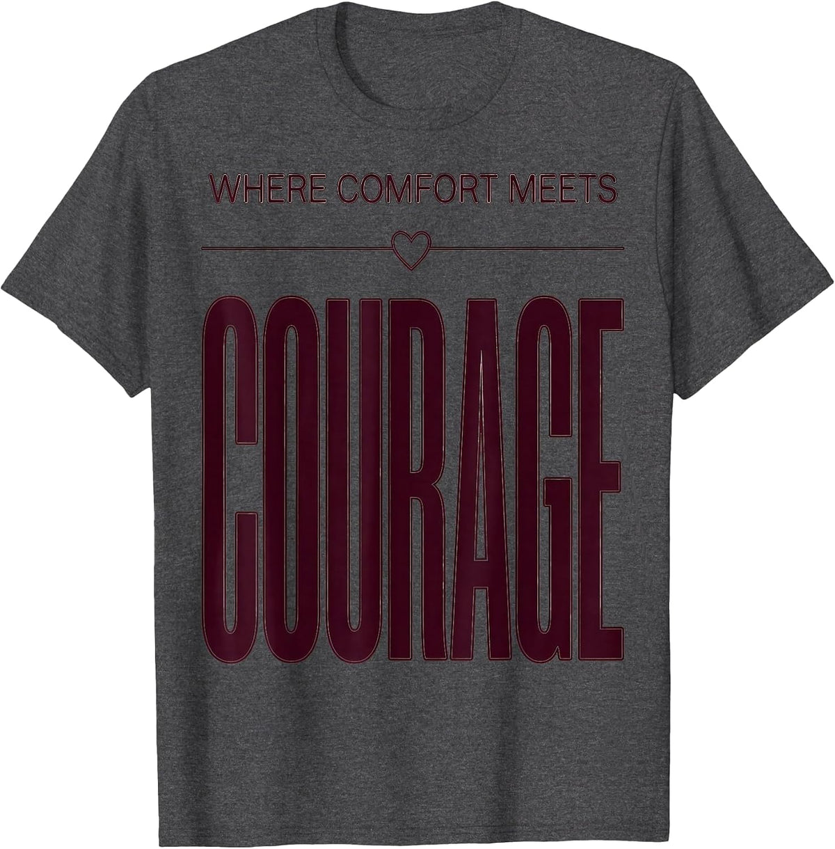 Where Comfort Meets Courage Hospice Nurse Design T-Shirt - Dark Heather Grey