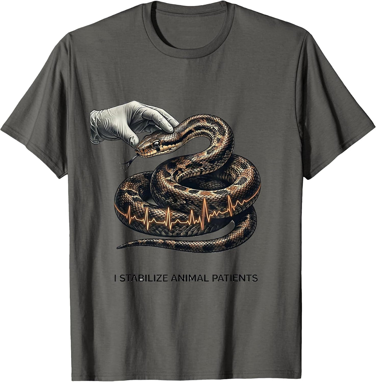 Men's I Stabilize Animal Patients Funny Vet Tech Veterinary T-Shirt - Asphalt Grey