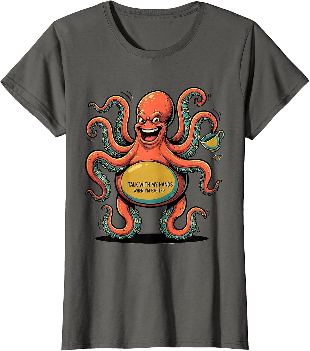 Women's I Talk With My Hands When I'm Excited Funny Neurodivergent T-Shirt - Asphalt Grey