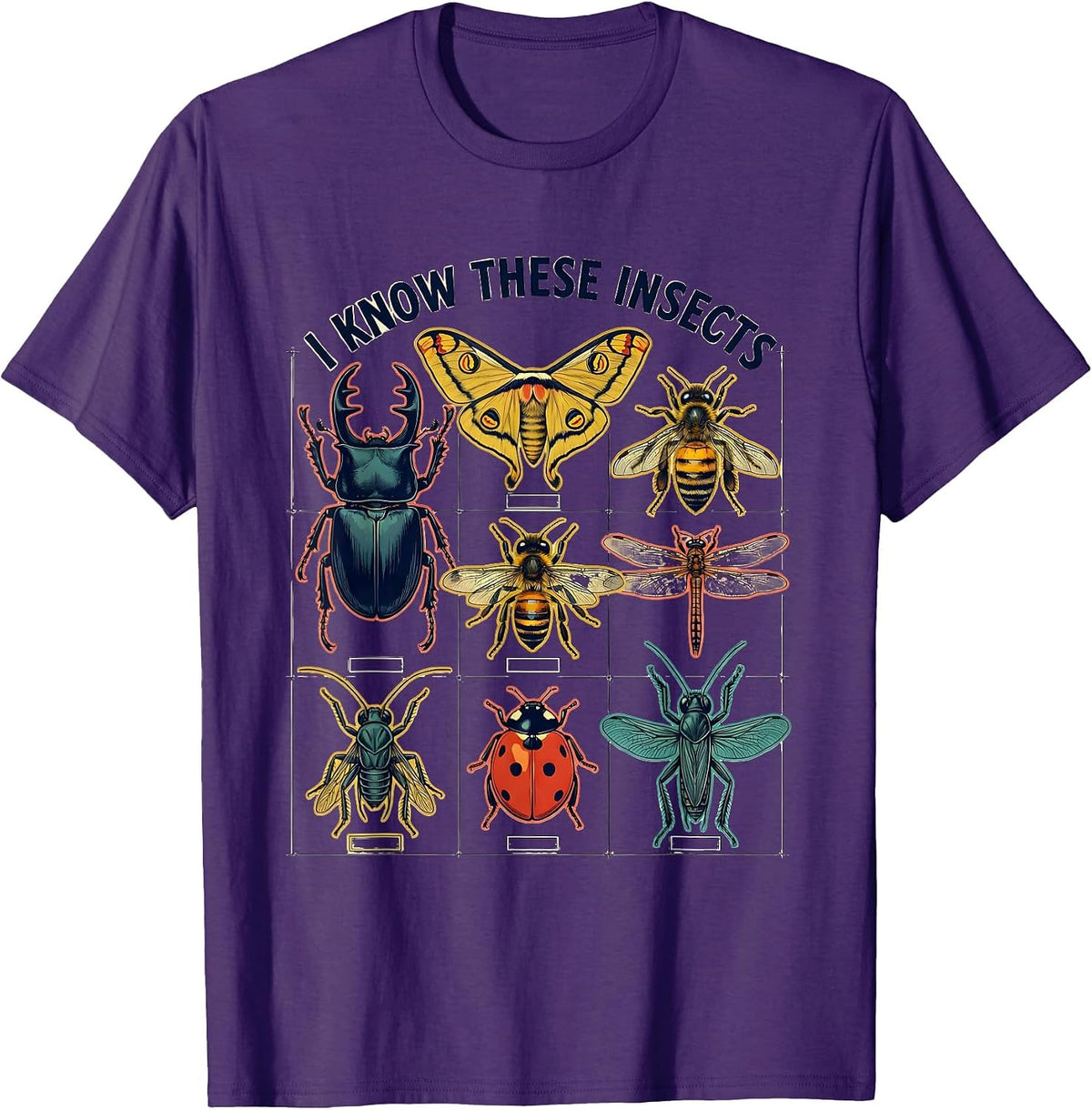 I Know These Insects Entomology Bug Collector Nature Lover T-Shirt - Purple