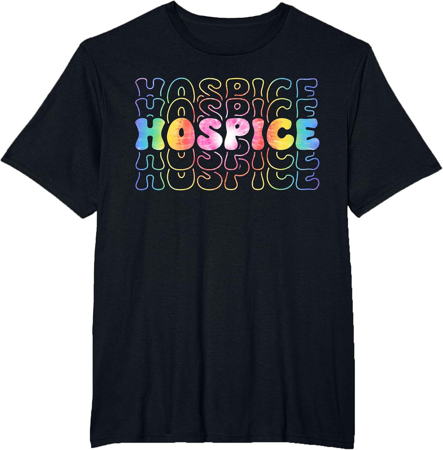 Funny Cute Tie Dye Hospice Nurse Life Hospice Squad T-Shirt - Black