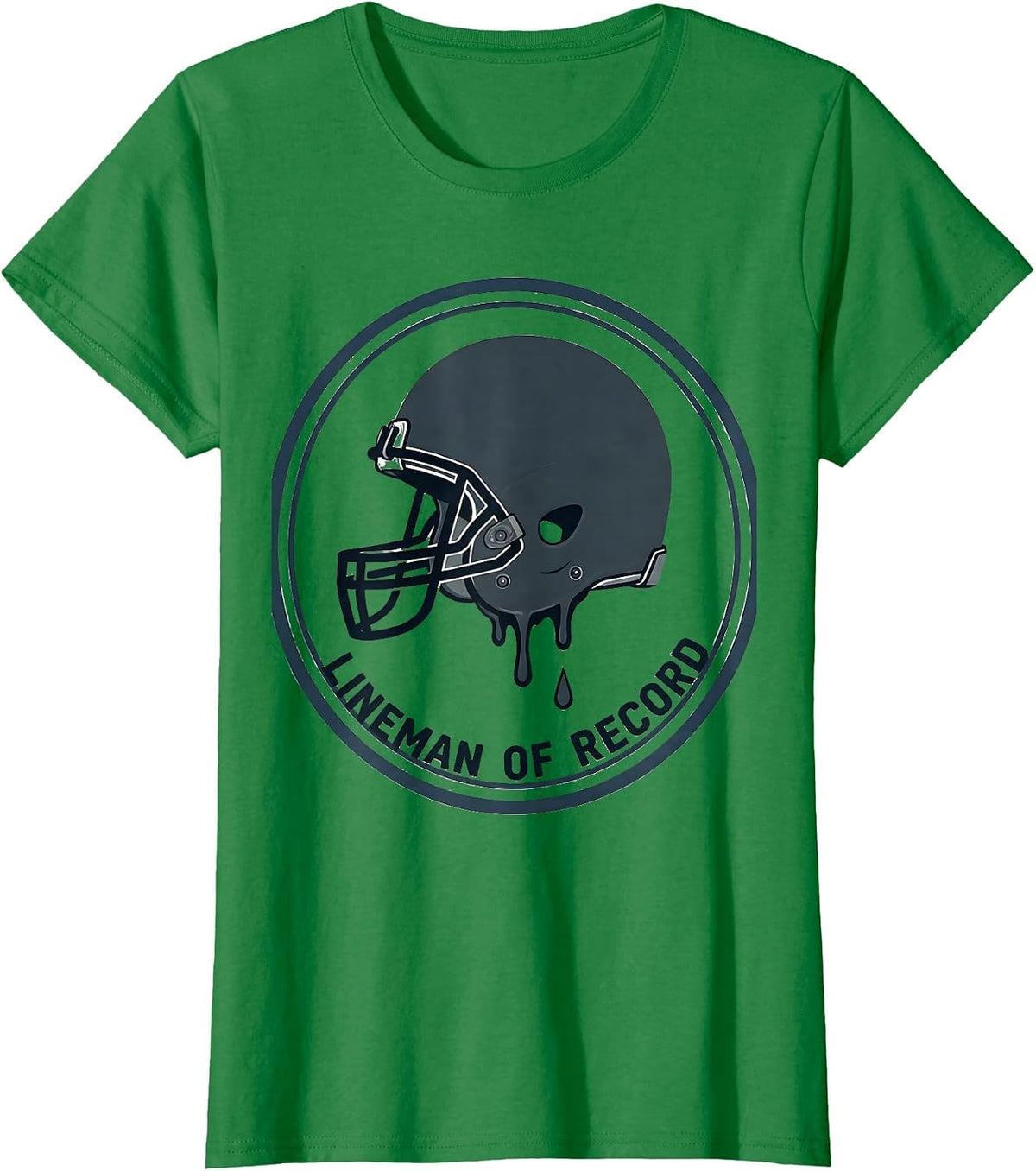 Lineman Of Record Minimalist Football Player Youth Sports T-Shirt - Kelly Green