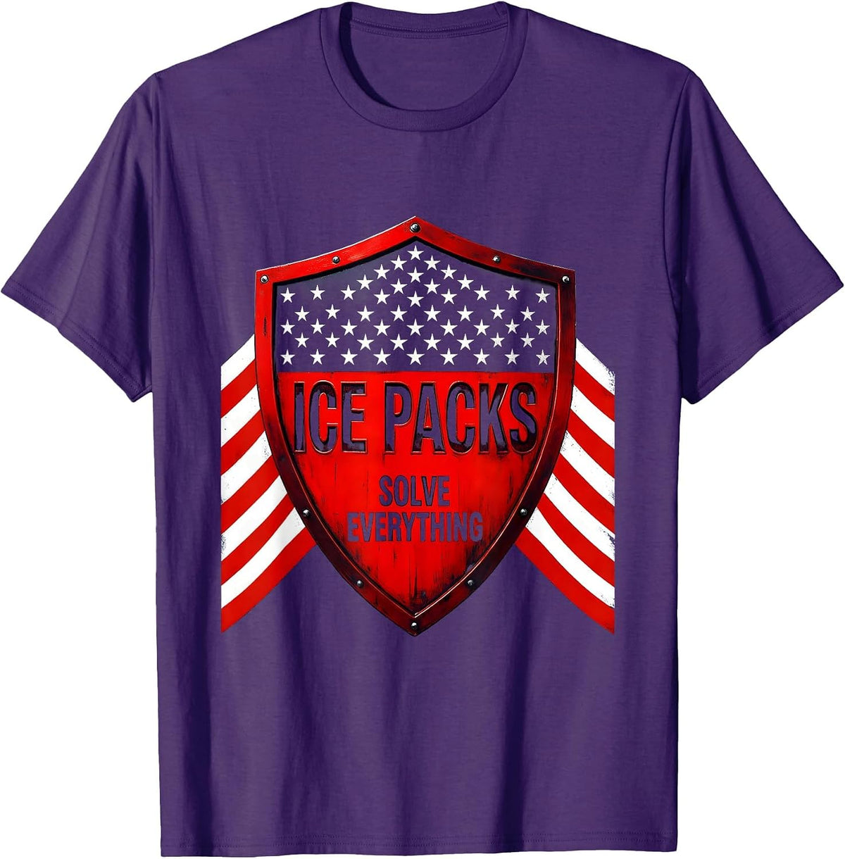 Ice Packs Solve Everything School Nurse Design T-Shirt - Purple