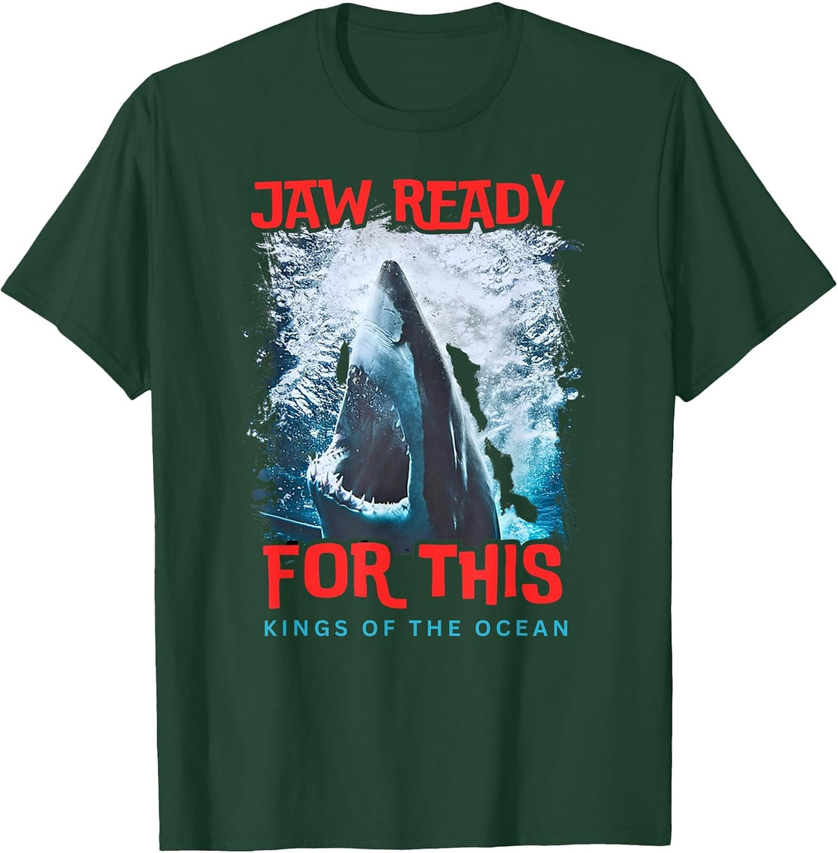 Shark Ocean Wildlife Week Summer 2026 Jaw Ready for This Men T-Shirt - Dark Green
