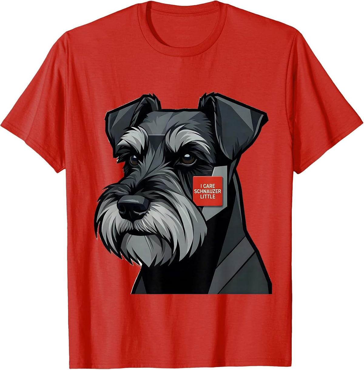 Men's I Care Schnauzer Little Funny Miniature Schnauzer Lover Gift T-Shirt - Red