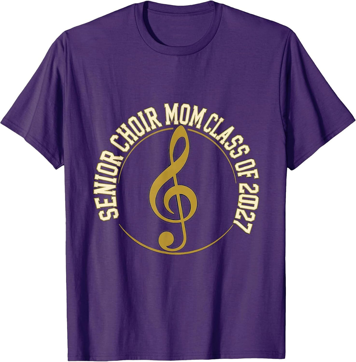 Senior Choir Mom Class of 2027 Music Pride Parent T-Shirt - Purple