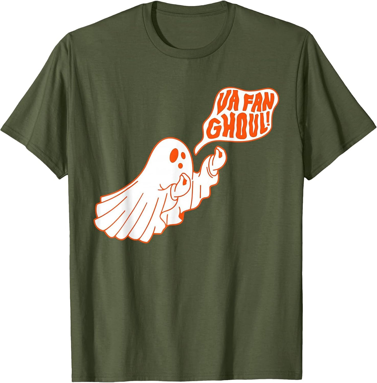 Va Fan Ghoul Ghost Italian Halloween Funny Costume Men Women T-Shirt - Olive Green