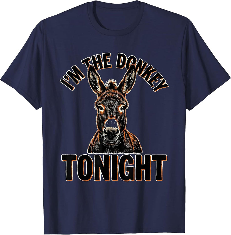 I'm The Donkey Tonight Funny Donkey Lover Halloween Party T-Shirt - Navy Blue