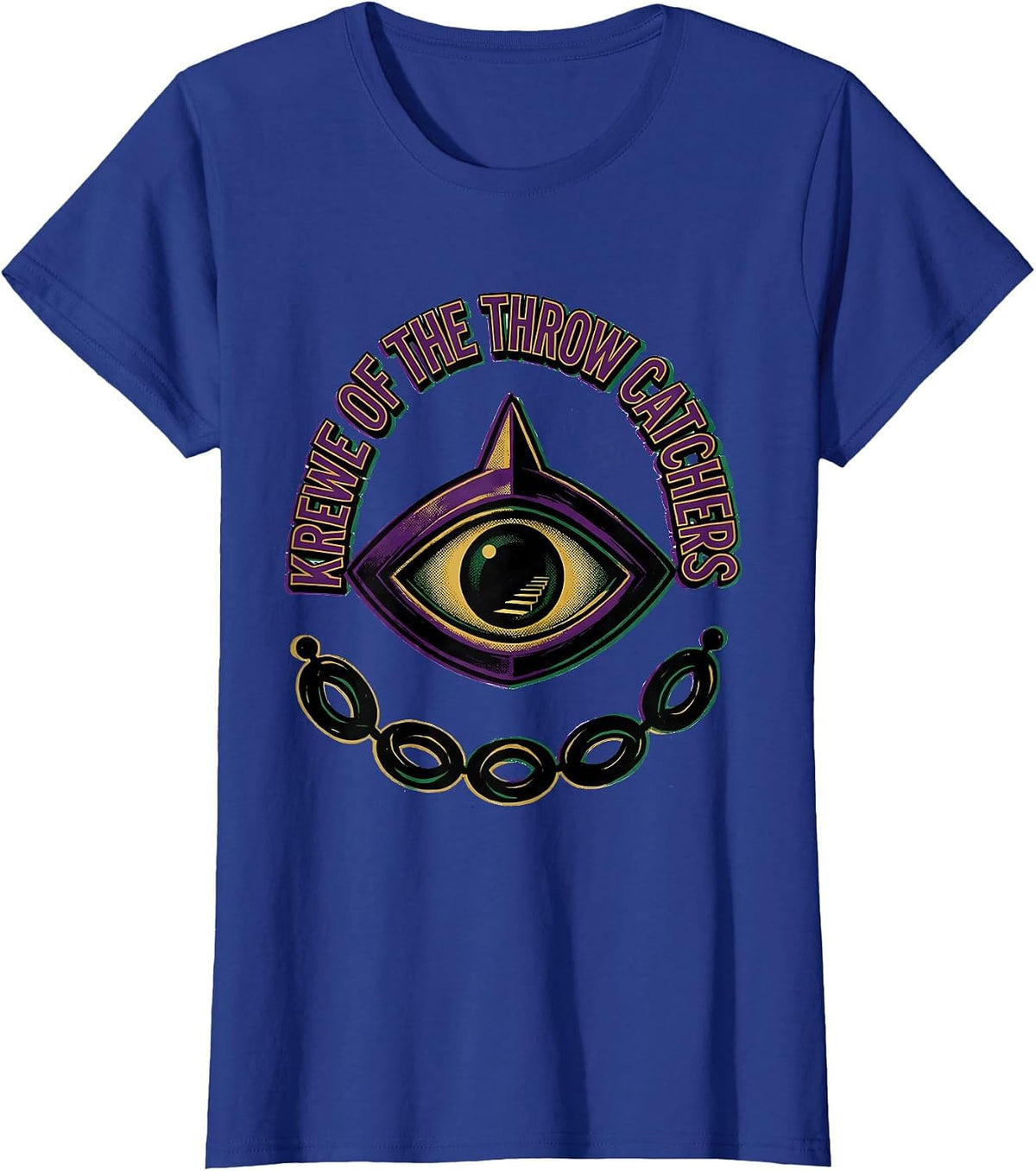 Women's Krewe Of The Throw Catchers Mardi Gras Party Humor Carnival T-Shirt - Royal Blue