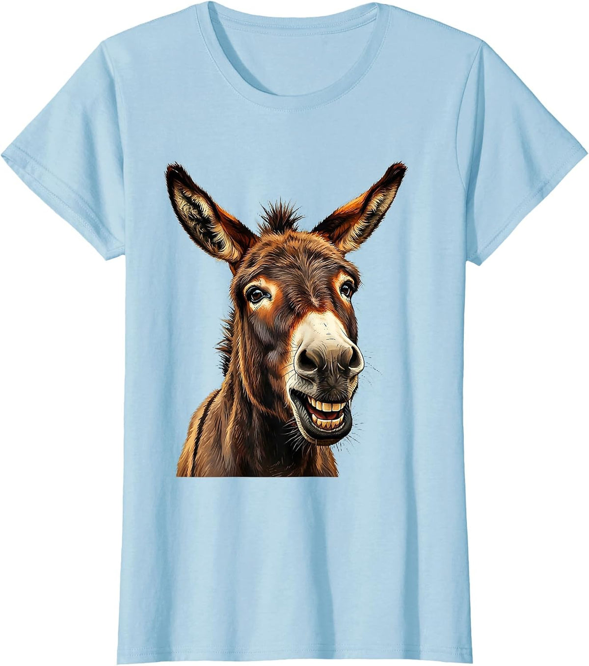 Smart Donkey Face Funny Animal Lover Humor T-Shirt - Baby Blue