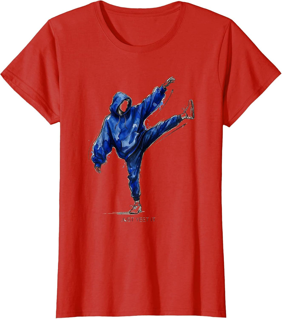 Just Yeet It Bold Humor Graphic Design T-Shirt - Red
