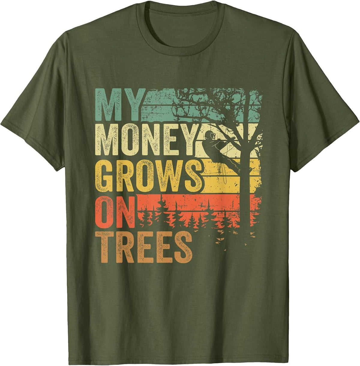 Arborist Vintage Men's Saying Tree Climber Tree Surgeon T-Shirt - Olive Green