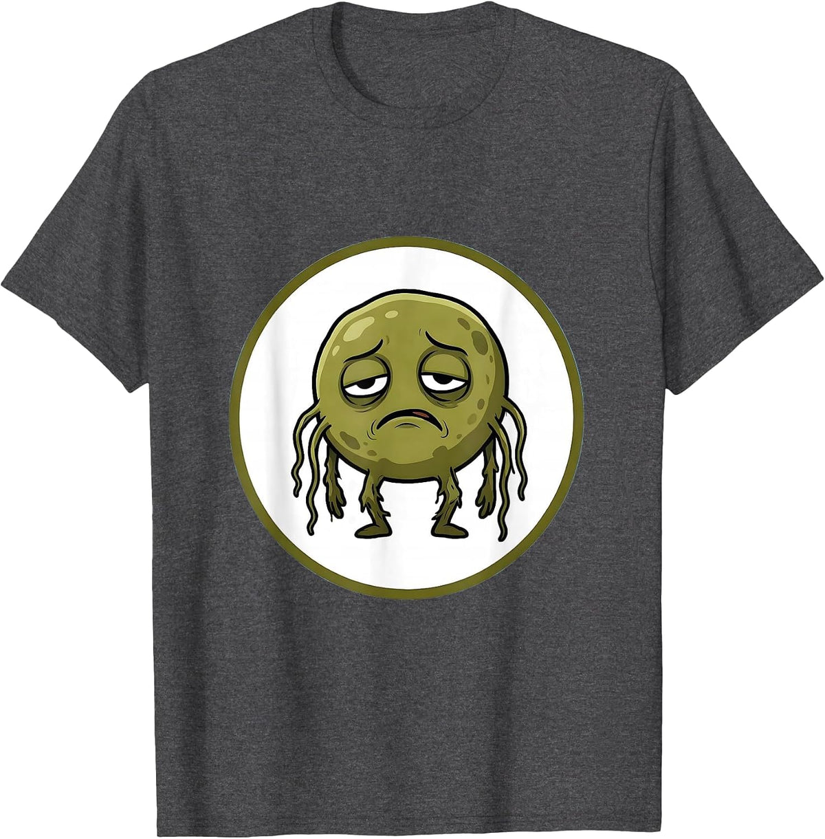 School Nurse Defeated Germ Cartoon Illustration T-Shirt - Dark Heather Grey