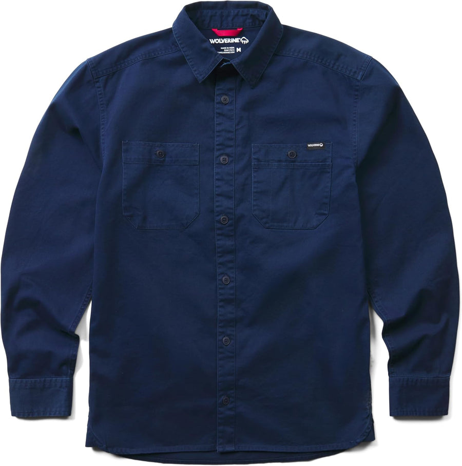 Wolverine Men's Leland Twill Work Long Sleeve Shirt - Navy