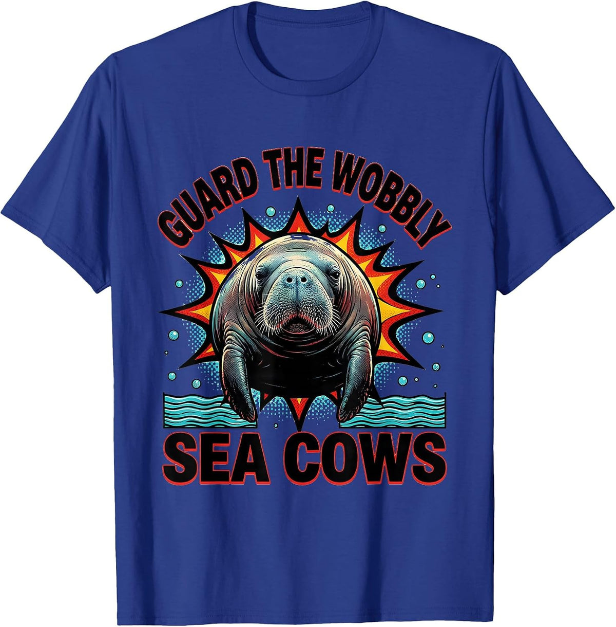 Men's Guard The Wobbly Sea Cows Funny Manatee Lover Crystal River T-Shirt - Royal Blue