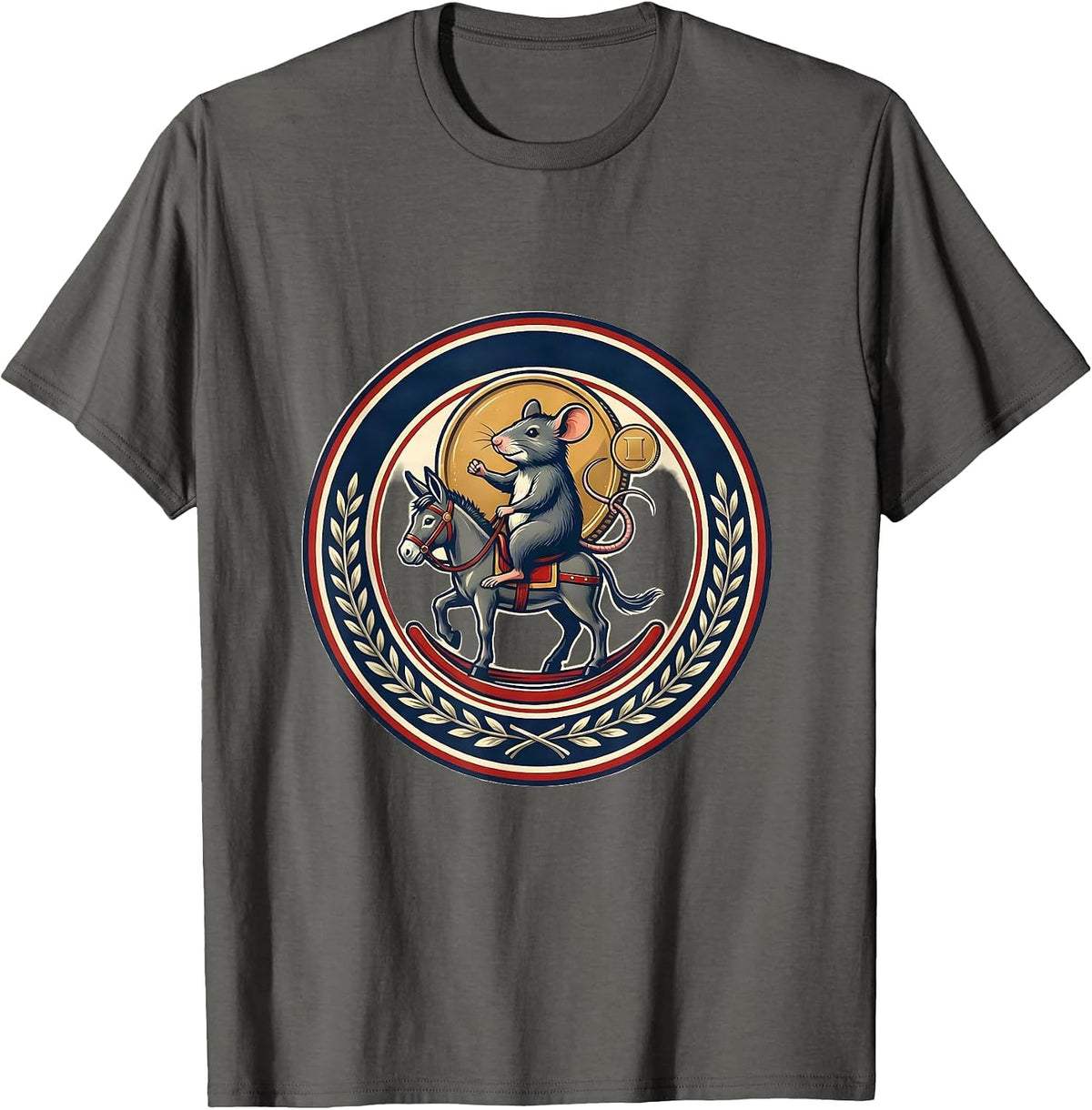 Rat On Donkey Seal Irreverent Humor Animal Lover Gift T-Shirt - Asphalt Grey