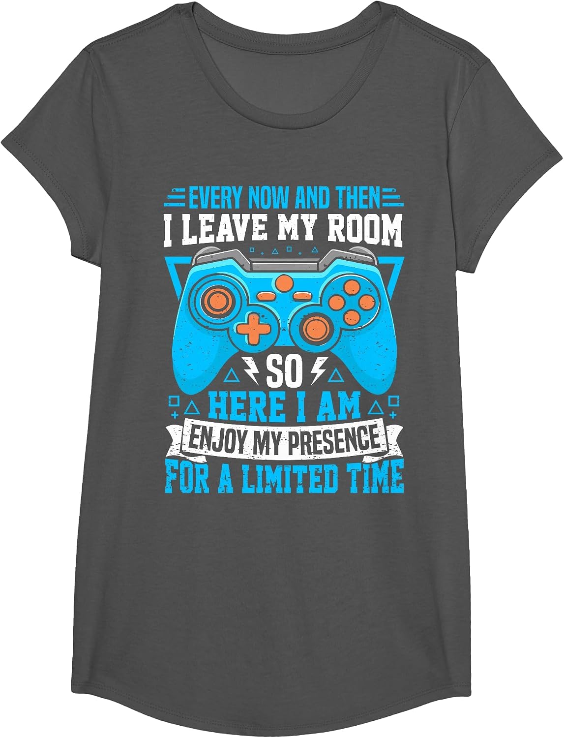 Funny Gamer Art for Men Women Gaming Gamer Video Game T-Shirt - Girls Asphalt Grey