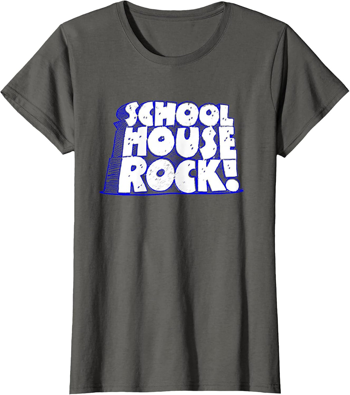 Schoolhouse Rock Reverse Logo Classic Educational Cartoon T-Shirt - Asphalt Grey