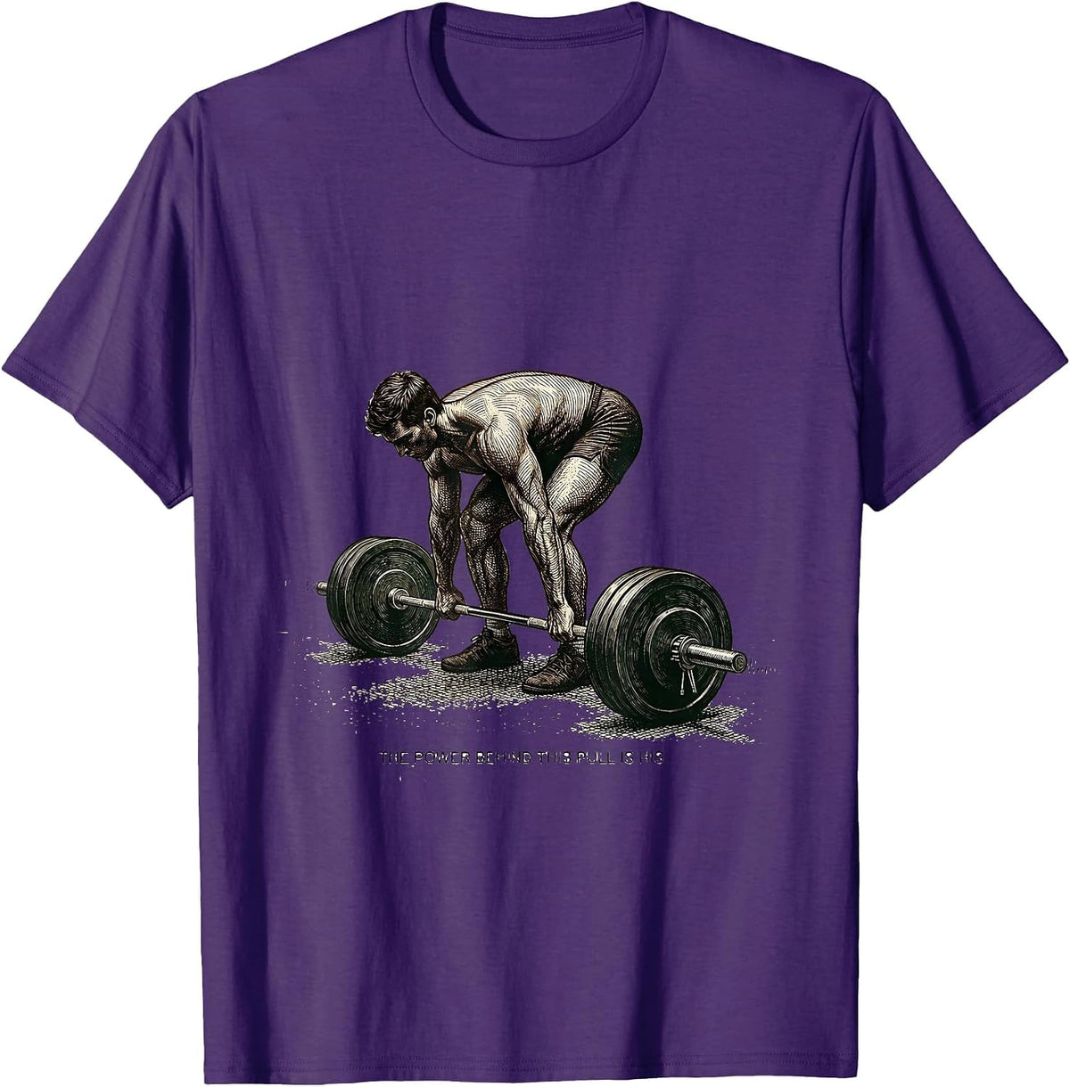 The Power Behind This Pull Is His Funny Christian Gym T-Shirt - Purple