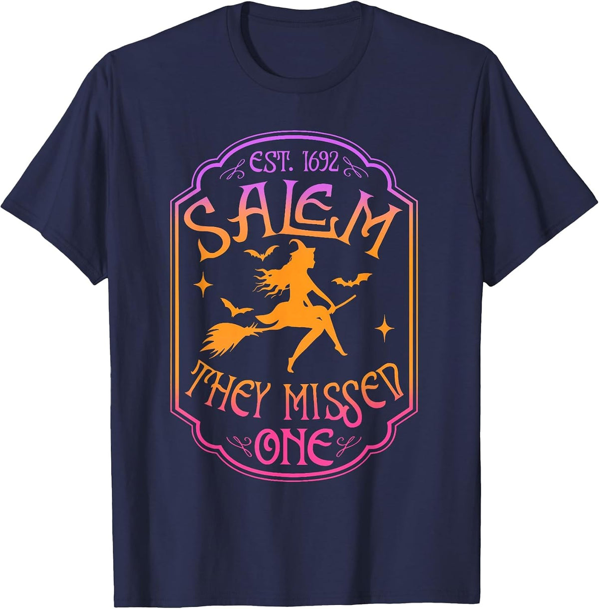 Salem 1962 You Missed One Halloween Feminist Witch Trials T-Shirt - Navy Blue