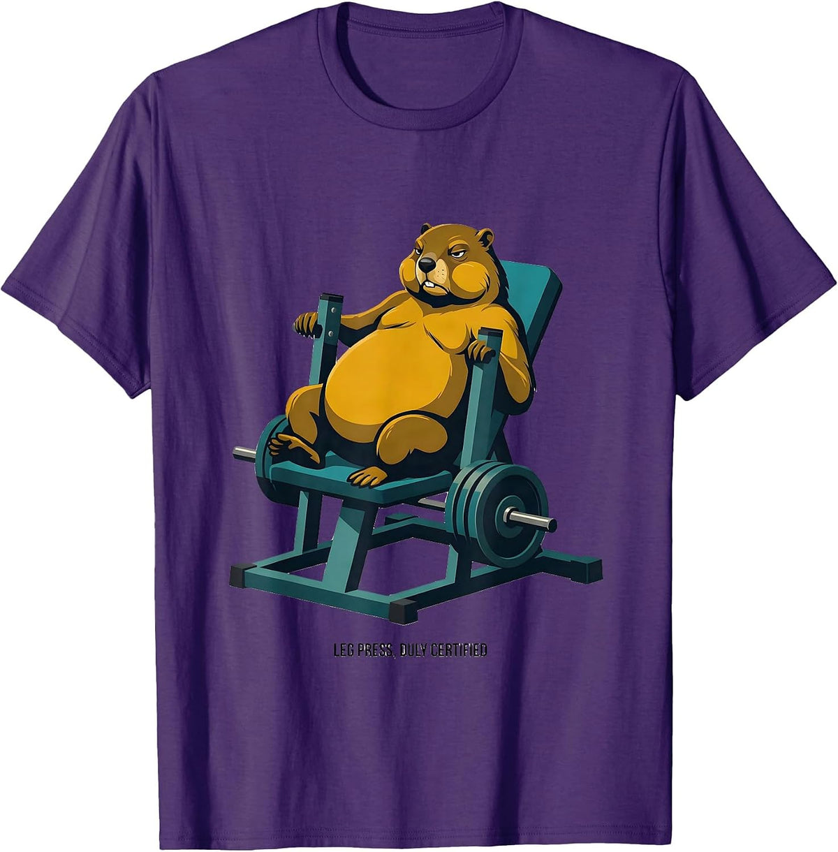 Men's Leg Press Duly Certified Funny Gym Workout Weightlifting T-Shirt - Purple