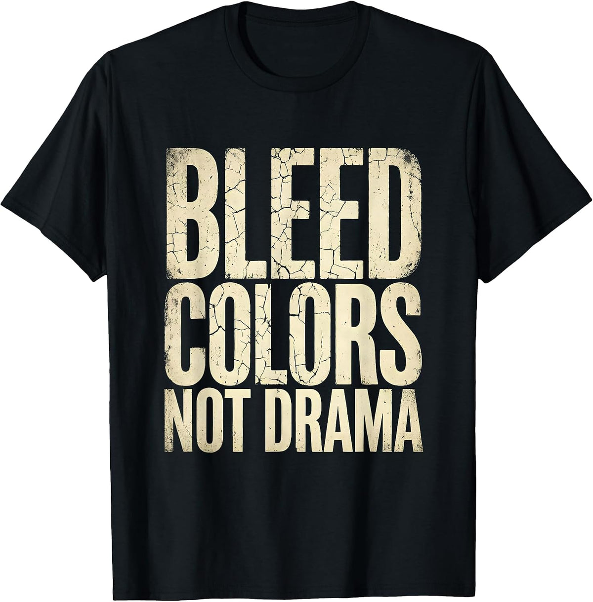 Men's Bleed Colors Not Drama Tie Dye Design T-Shirt - Black