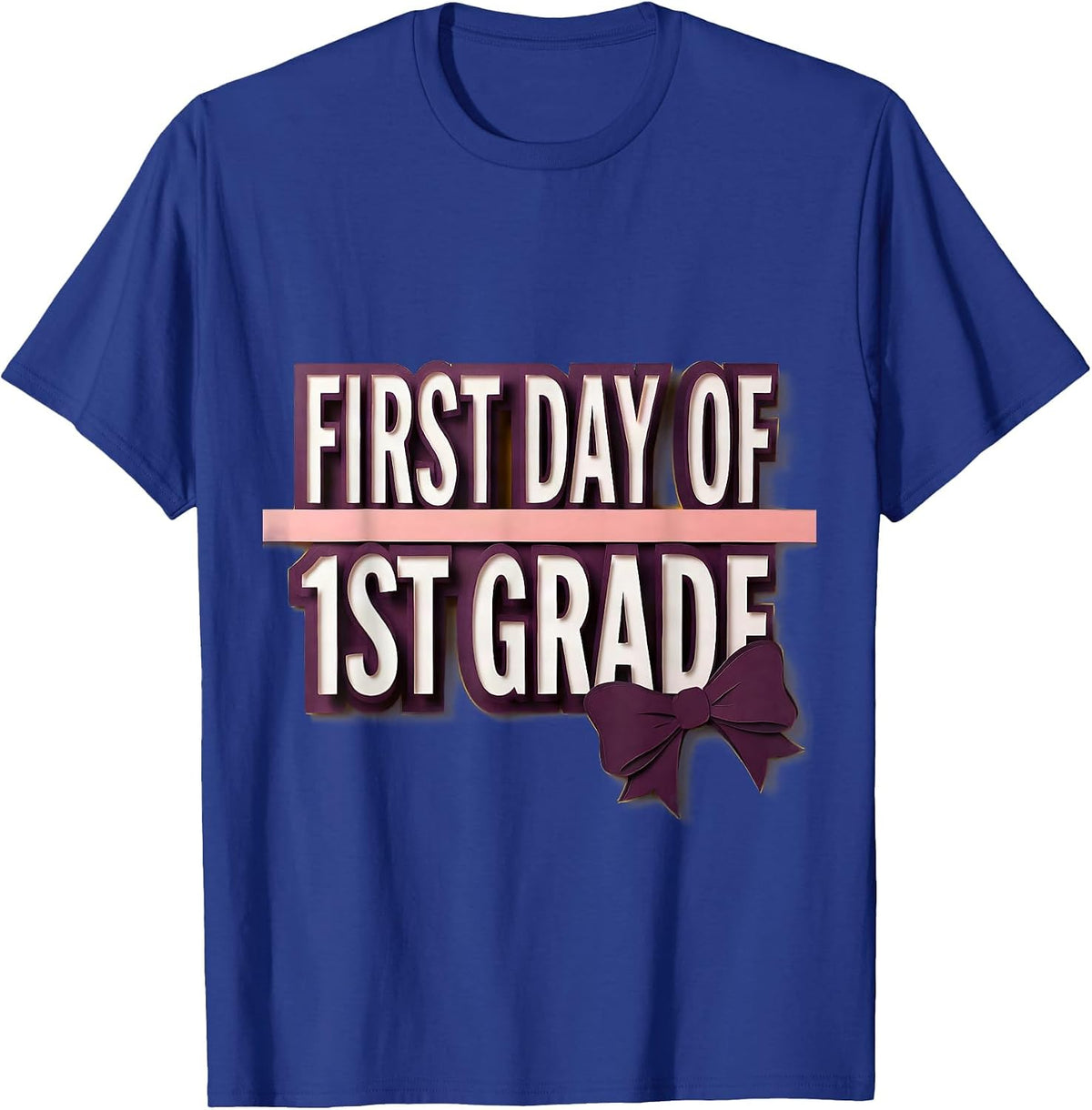 Men's First Day Of 1st Grade Coquette Bow Back To School Girly T-Shirt - Royal Blue