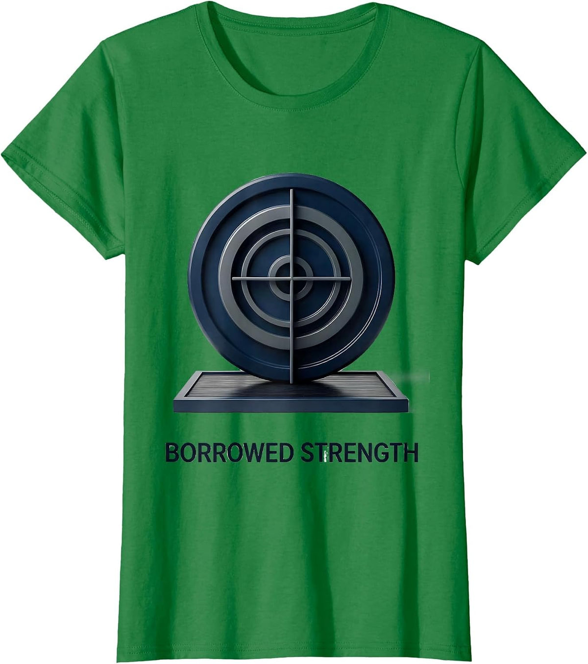 Borrowed Strength Faith Fitness Humor Christian Gym Workout T-Shirt - Kelly Green