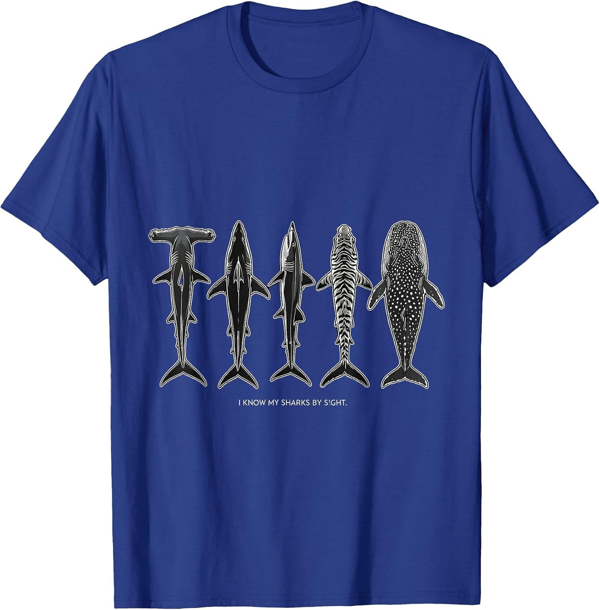 Men's I Know My Sharks By Sight Funny Shark Lover Ocean Wildlife T-Shirt - Royal Blue