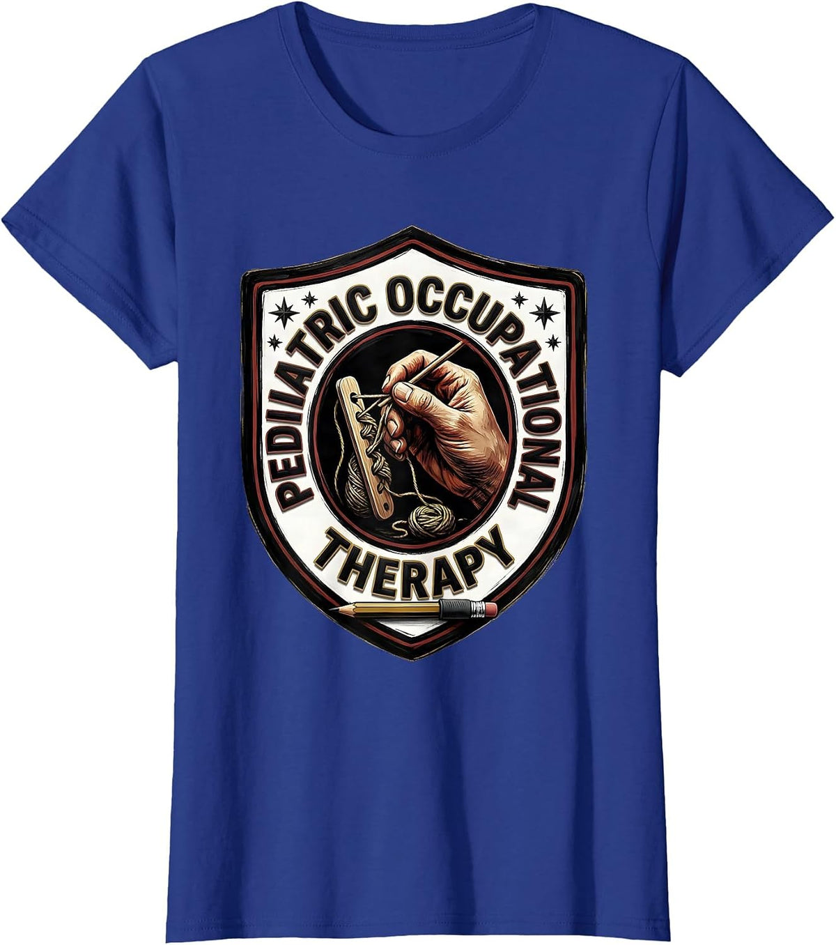 Women's Pediatric Occupational Therapy Retro Occupational Therapist T-Shirt - Royal Blue