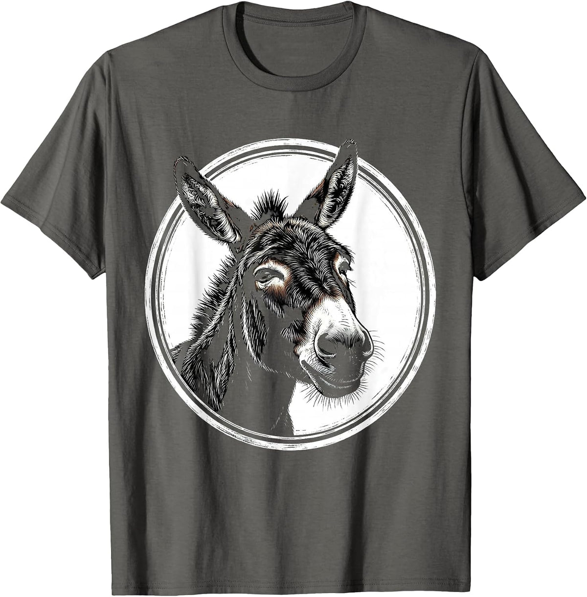 Men's Donkey Face Scratchboard Funny Farm Animal Lover T-Shirt - Asphalt Grey