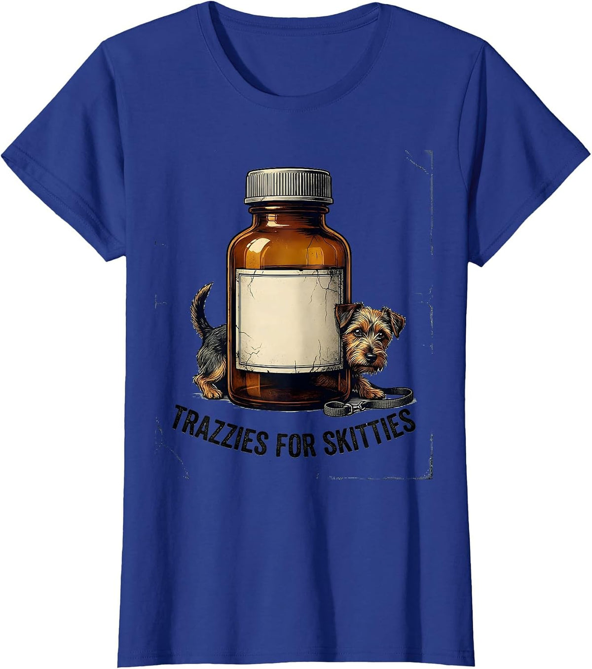 Women's Trazzies For Skitties Distressed Vet Tech Veterinary T-Shirt - Royal Blue