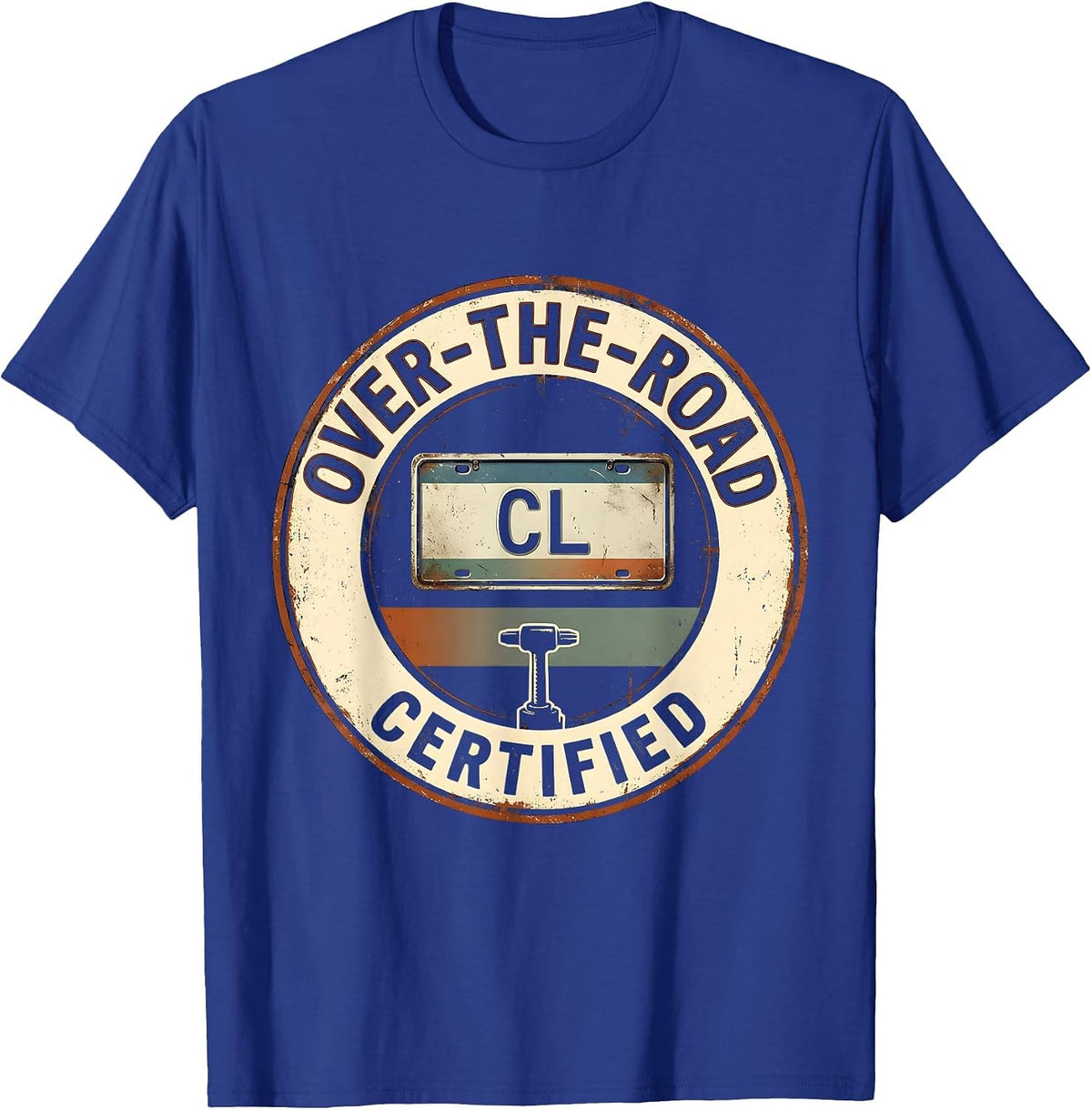 Over-The-Road Certified Vintage CDL Design T-Shirt - Royal Blue