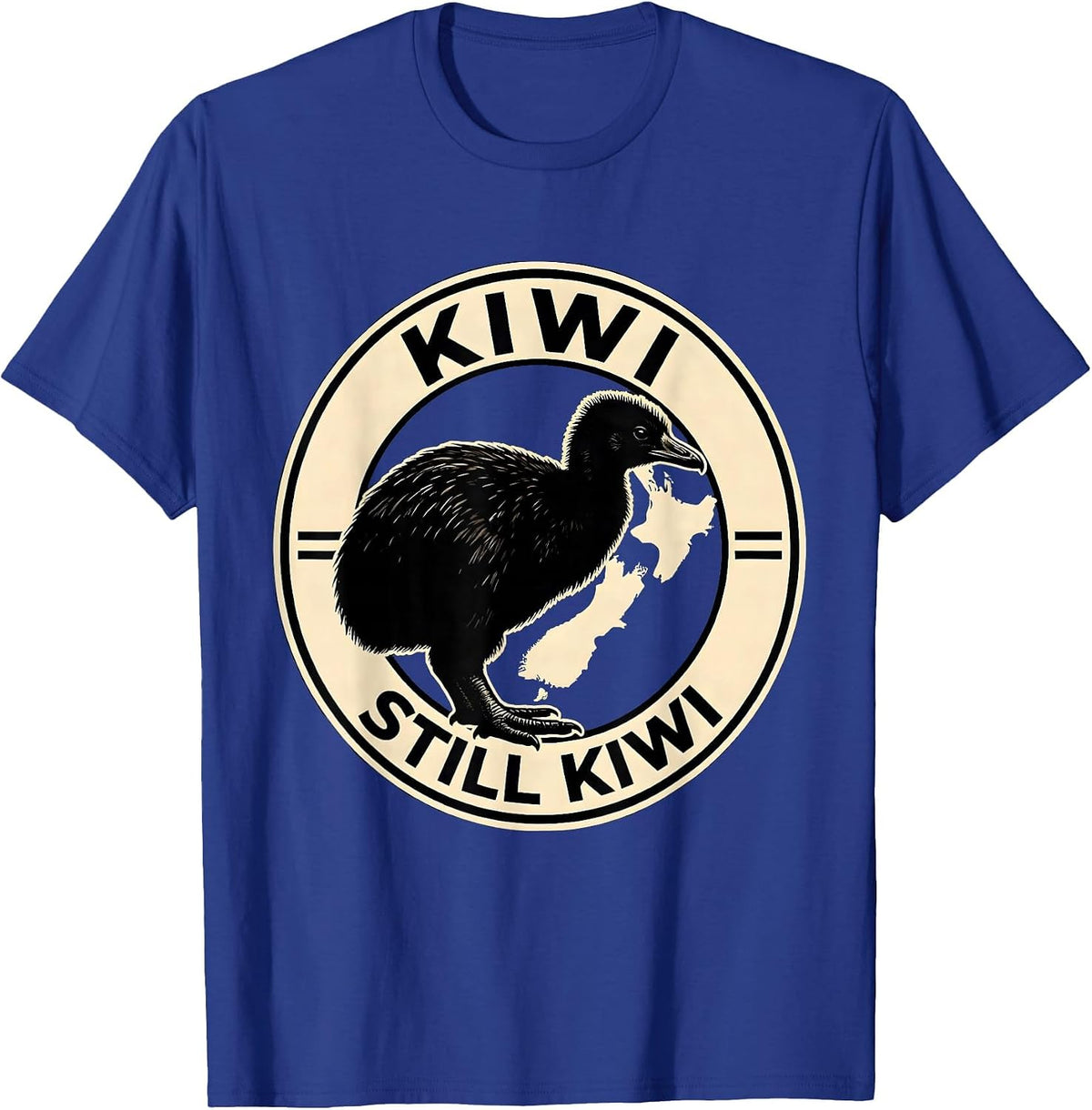 Kiwi Still Kiwi Patriotic New Zealand Map Rugby Haka Pride T-Shirt - Royal Blue