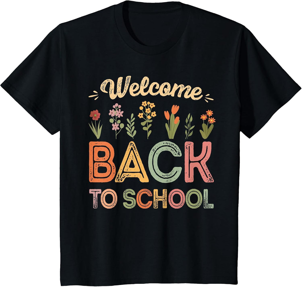 Vintage Welcome Back to School First Day of School Teacher T-Shirt - Black