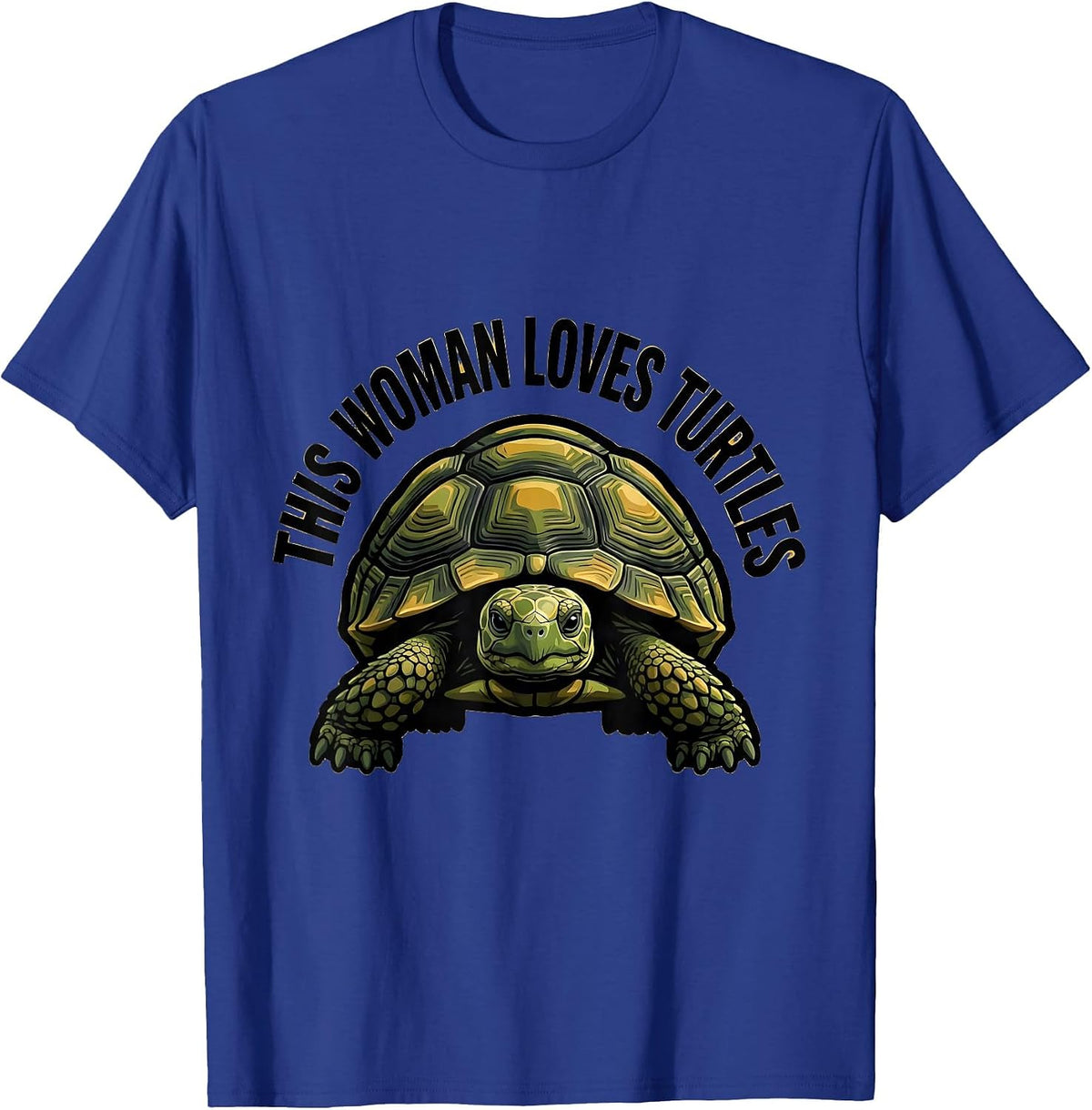 This Woman Loves Turtles Bold Turtle Lover Animal Fan Humor T-Shirt - Royal Blue