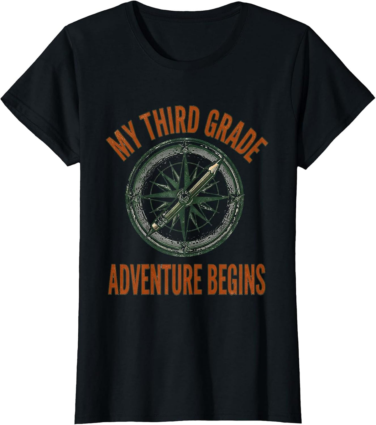 Women's My Third Grade Adventure Begins Vintage Third Grade Back T-Shirt - Black