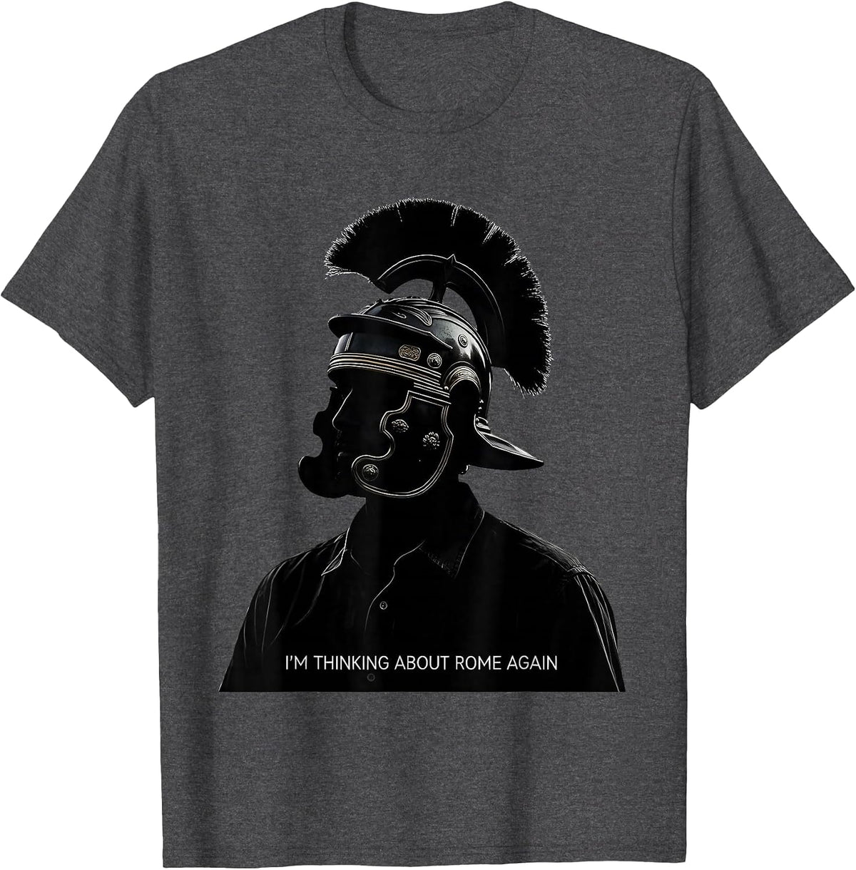 Men's I'm Thinking About Rome Again Funny Ancient Rome SPQR Latin T-Shirt - Dark Heather Grey
