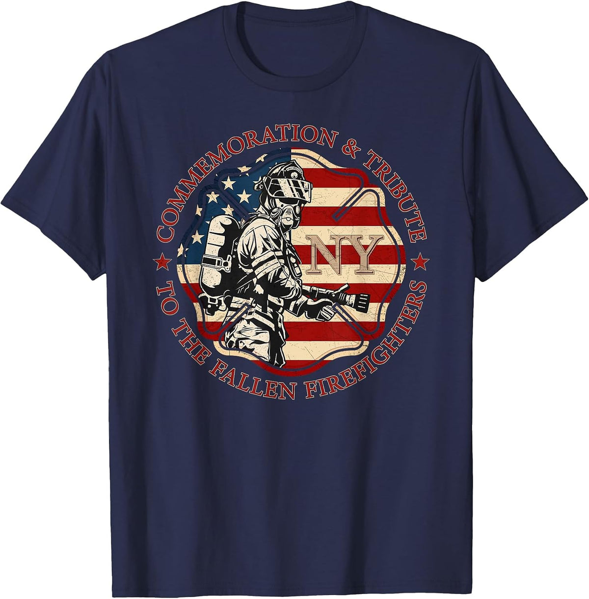 The Fallen Firefighters of New York New York Fire Department T-Shirt - Navy Blue