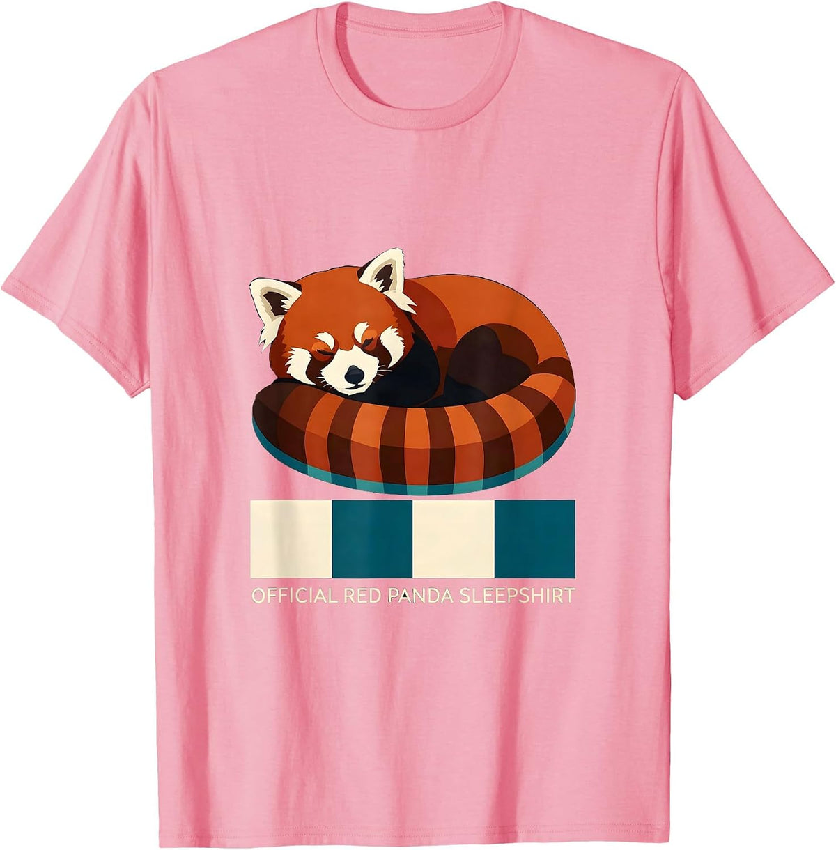 Men's Official Red Panda Sleepshirt Novelty Animal Sleepwear T-Shirt - Pink
