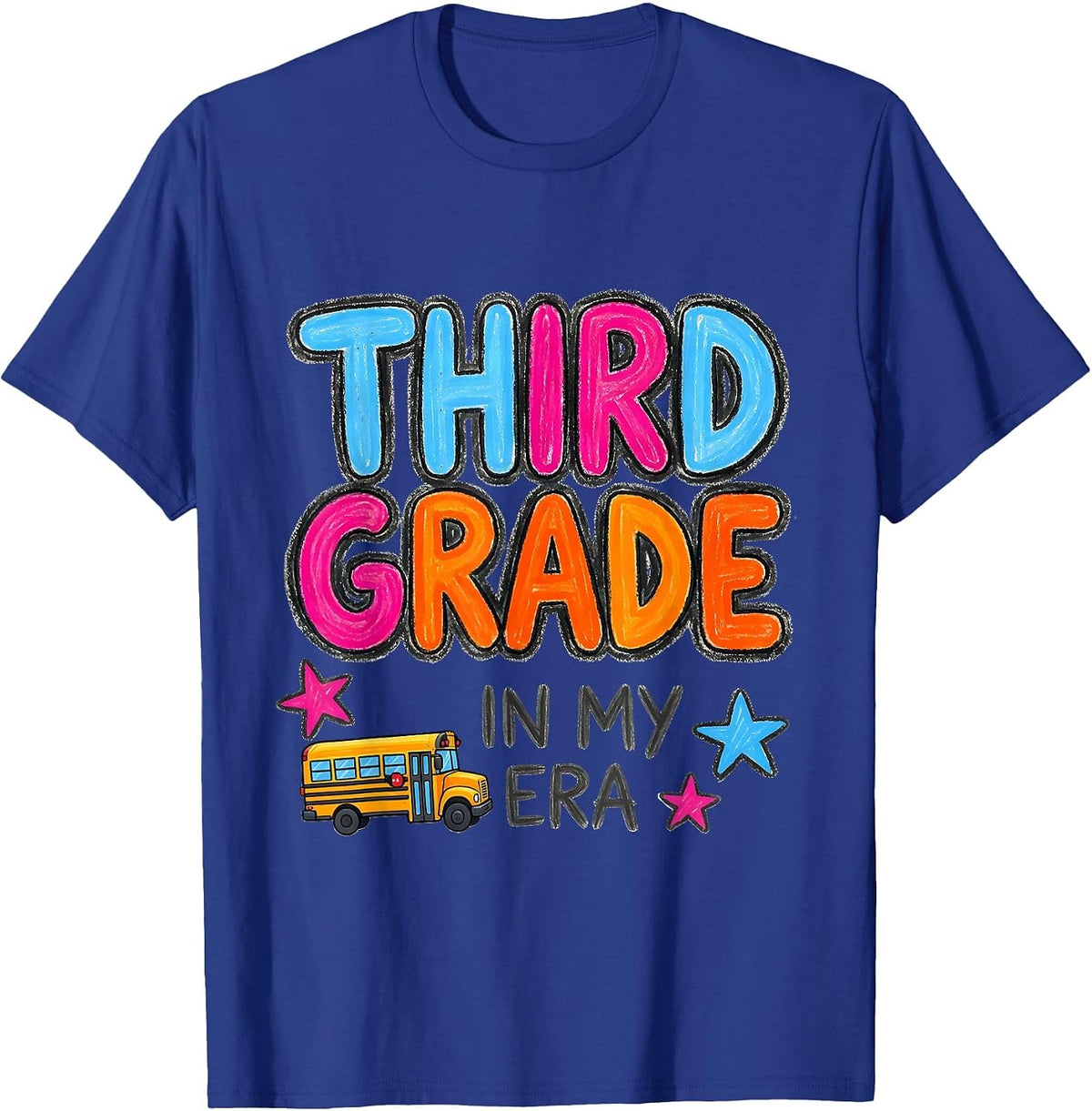 Men's In My Third Grade Era Naive Kidcore Back to School T-Shirt - Royal Blue