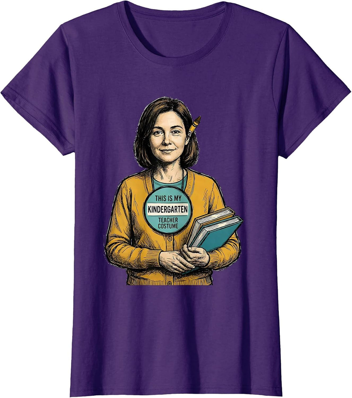 Women's This Is My Kindergarten Teacher Costume Funny Halloween T-Shirt - Purple