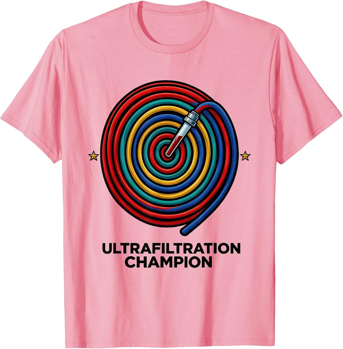 Men's Ultrafiltration Champion Colorful Dialysis Nurse Nephrology T-Shirt - Pink