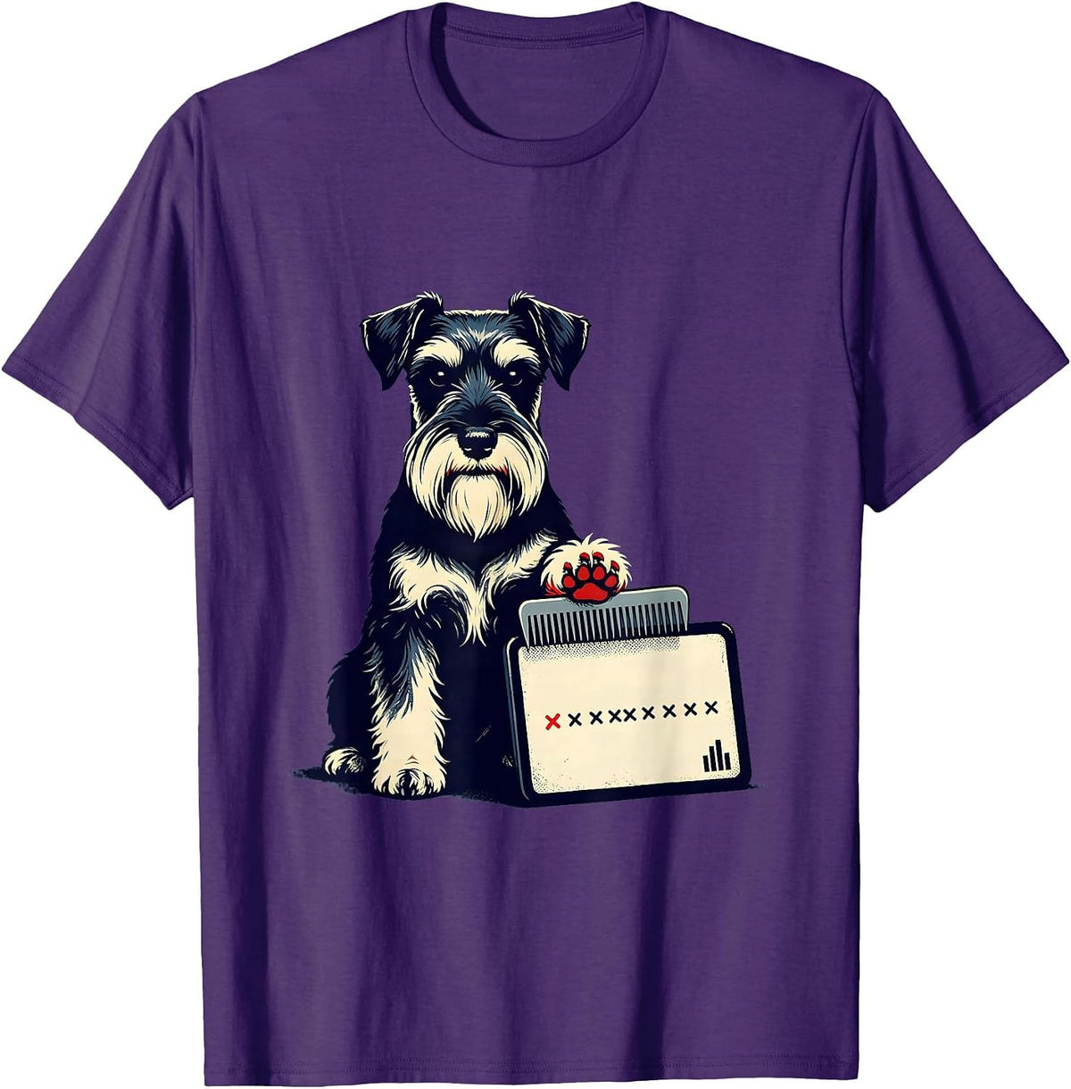 Miniature Schnauzer Grooming Humor Pet Lover T-Shirt - Purple