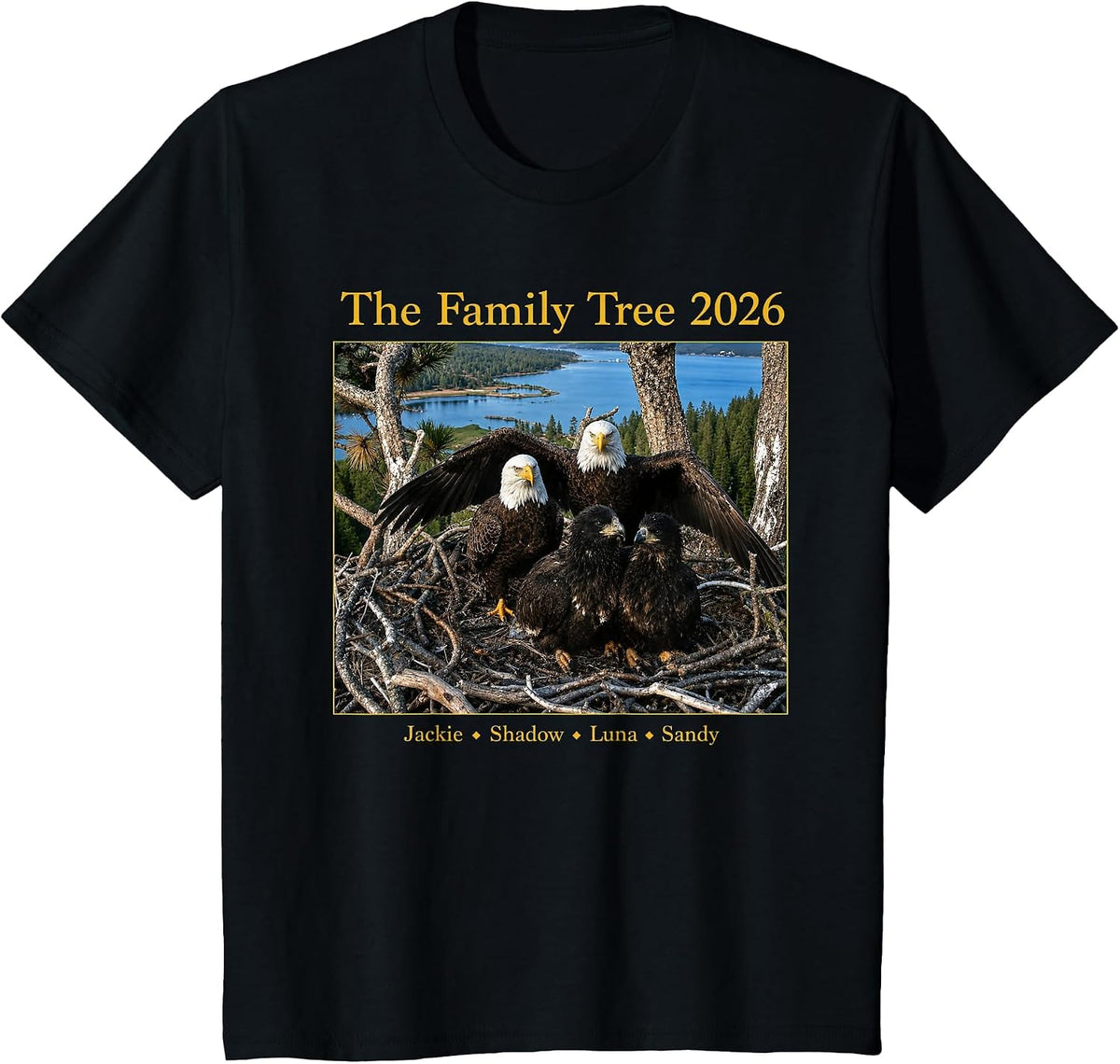 The Family Tree 2026 Jackie Shadow Luna Sandy T-Shirt - Black