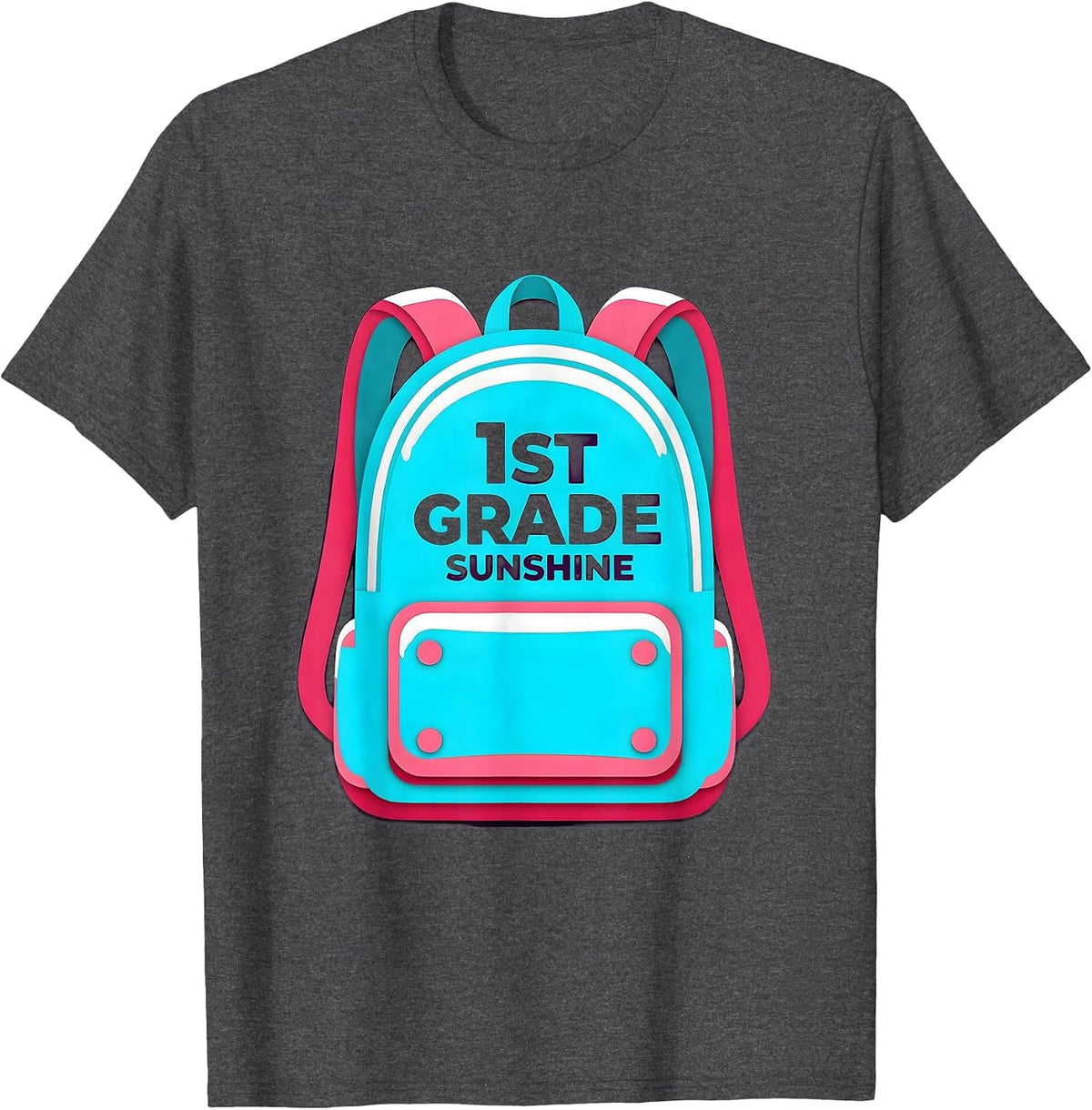 Men's 1st Grade Sunshine Gummy Jelly Pop Back To School Kids First T-Shirt - Dark Heather Grey