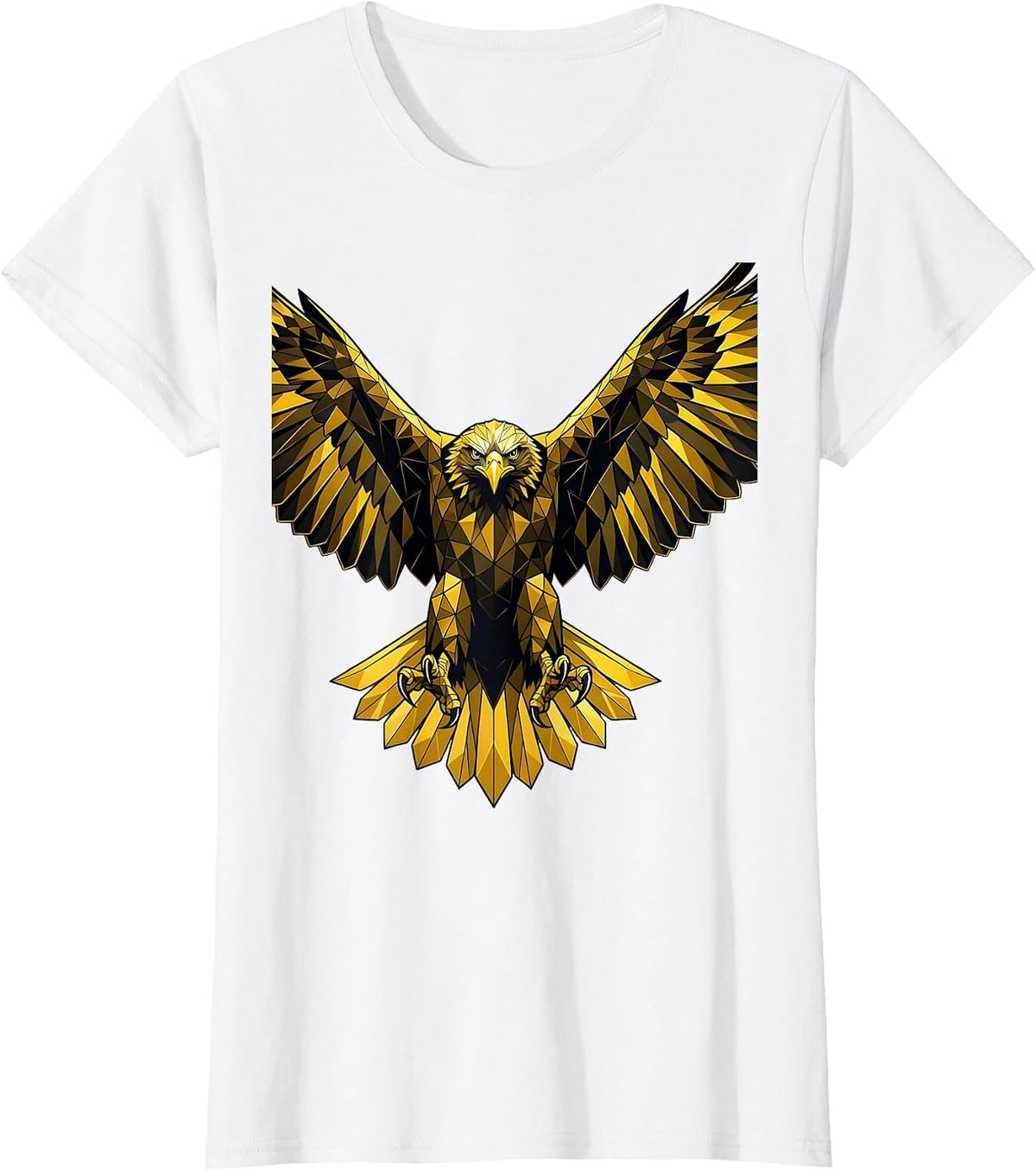 Eagle Diving Wings Spread Graphic Design T-Shirt - White