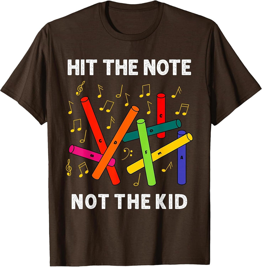 Teacher Elementary Music Classroom Funny Boomwhacker T-Shirt - Brown