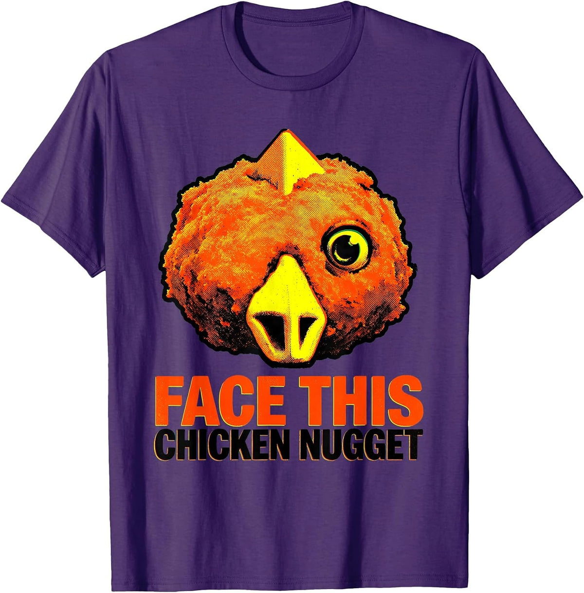 Face This Chicken Nugget Funny Chicken Lover Gift T-Shirt - Purple
