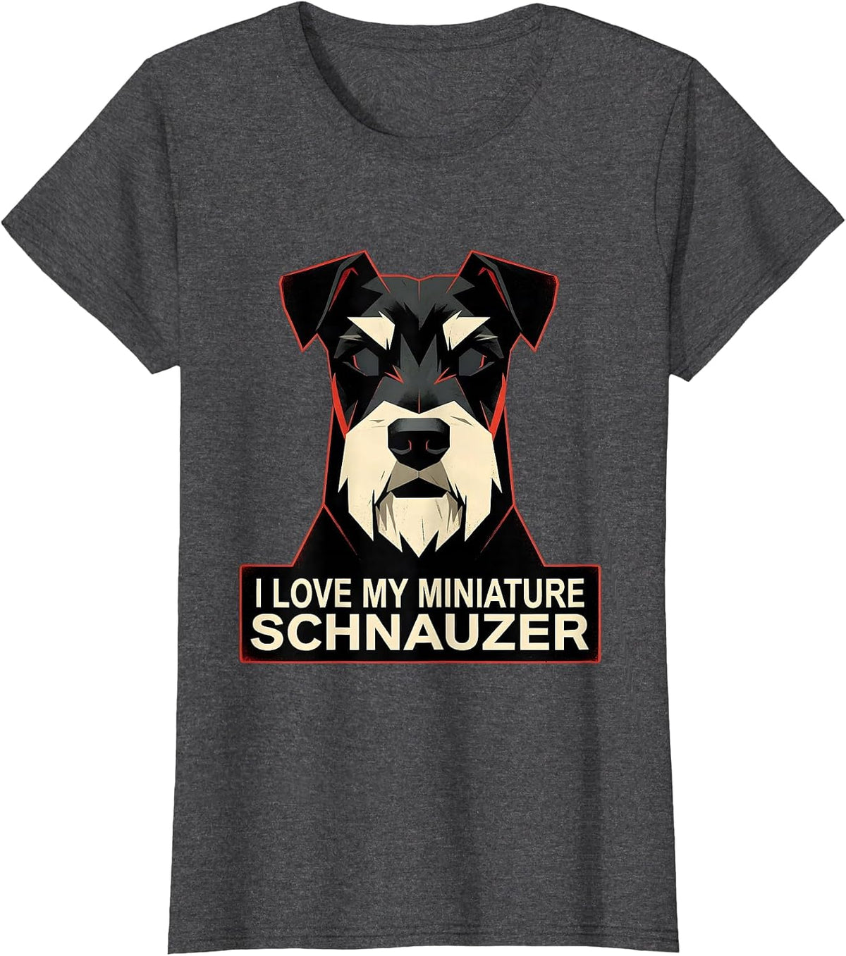 Women's I Love My Miniature Schnauzer Funny Schnauzer Lover Pet T-Shirt - Dark Heather Grey